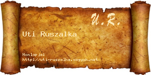 Uti Ruszalka névjegykártya